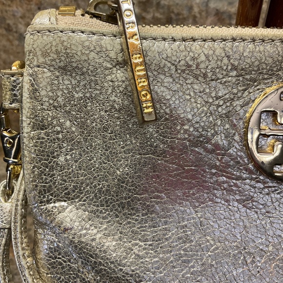 Tory Burch Shimmery Gold Small Wristlet Purse - Picture 6 of 7